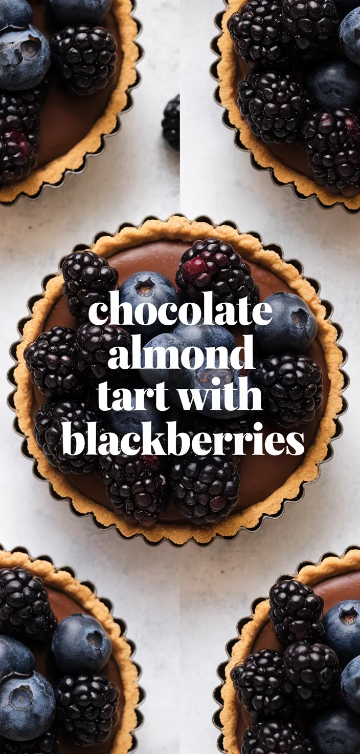 A photo of Chocolate Almond Tart With Blackberries Recipe