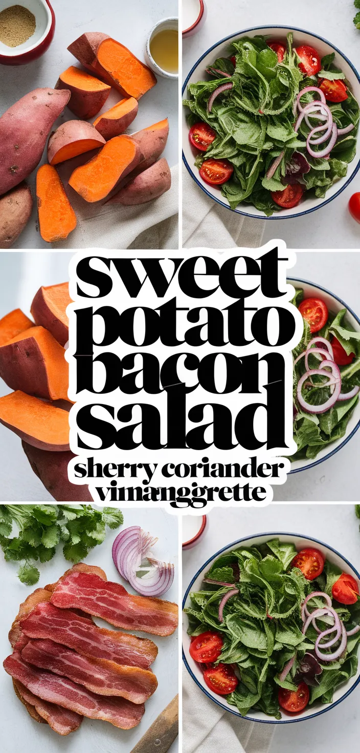 A photo of Sweet Potato Bacon Salad Sherry Coriander Vinaigrette Recipe