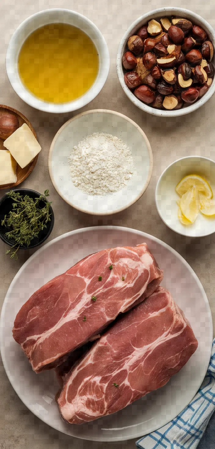 Ingredients photo for Pork Tenderloin Chestnut Sherry Sauce Recipe