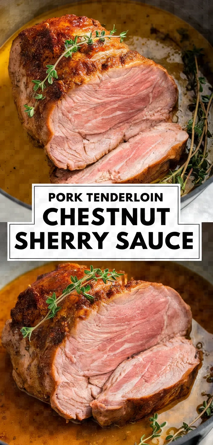 Photo of Pork Tenderloin Chestnut Sherry Sauce Recipe