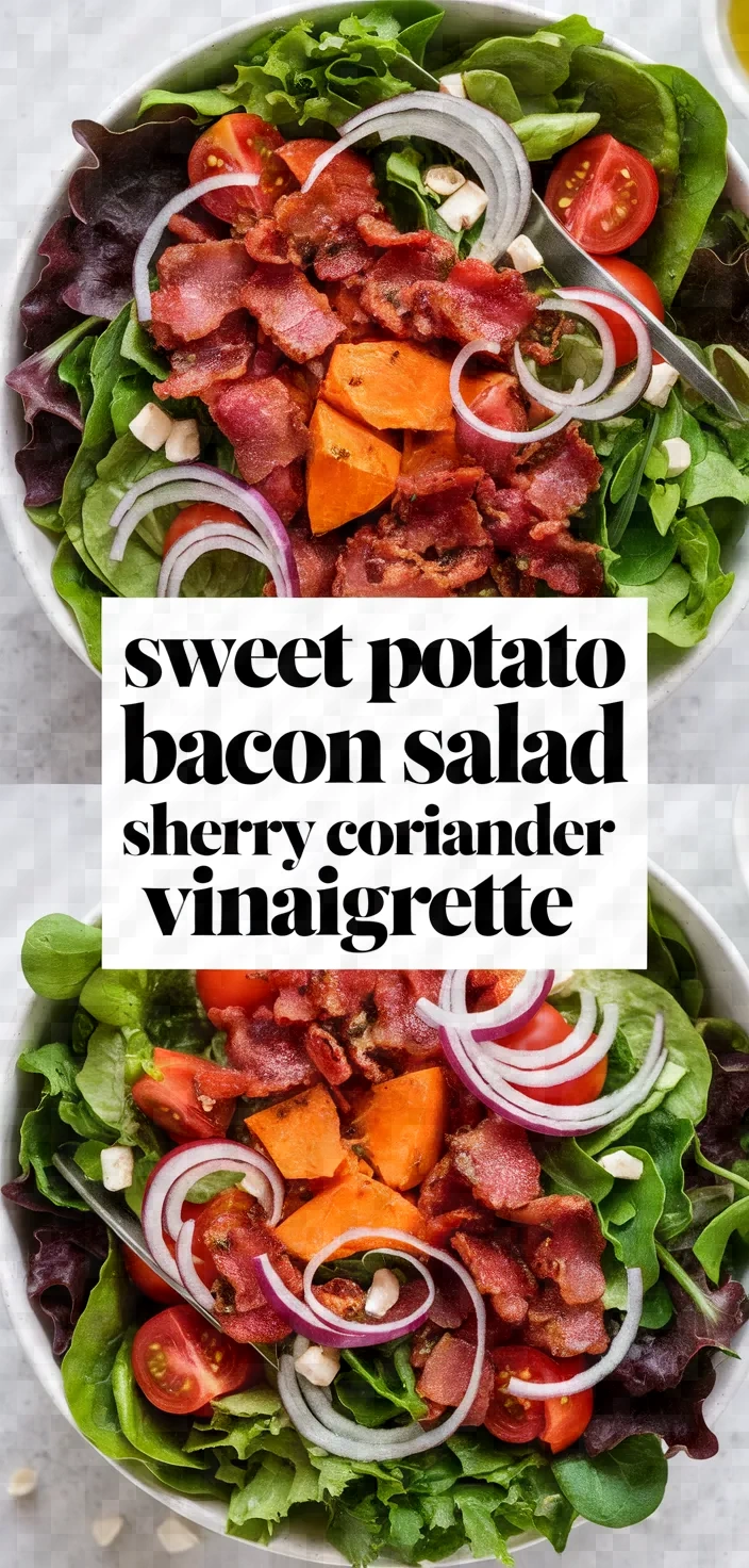 Photo of Sweet Potato Bacon Salad Sherry Coriander Vinaigrette Recipe