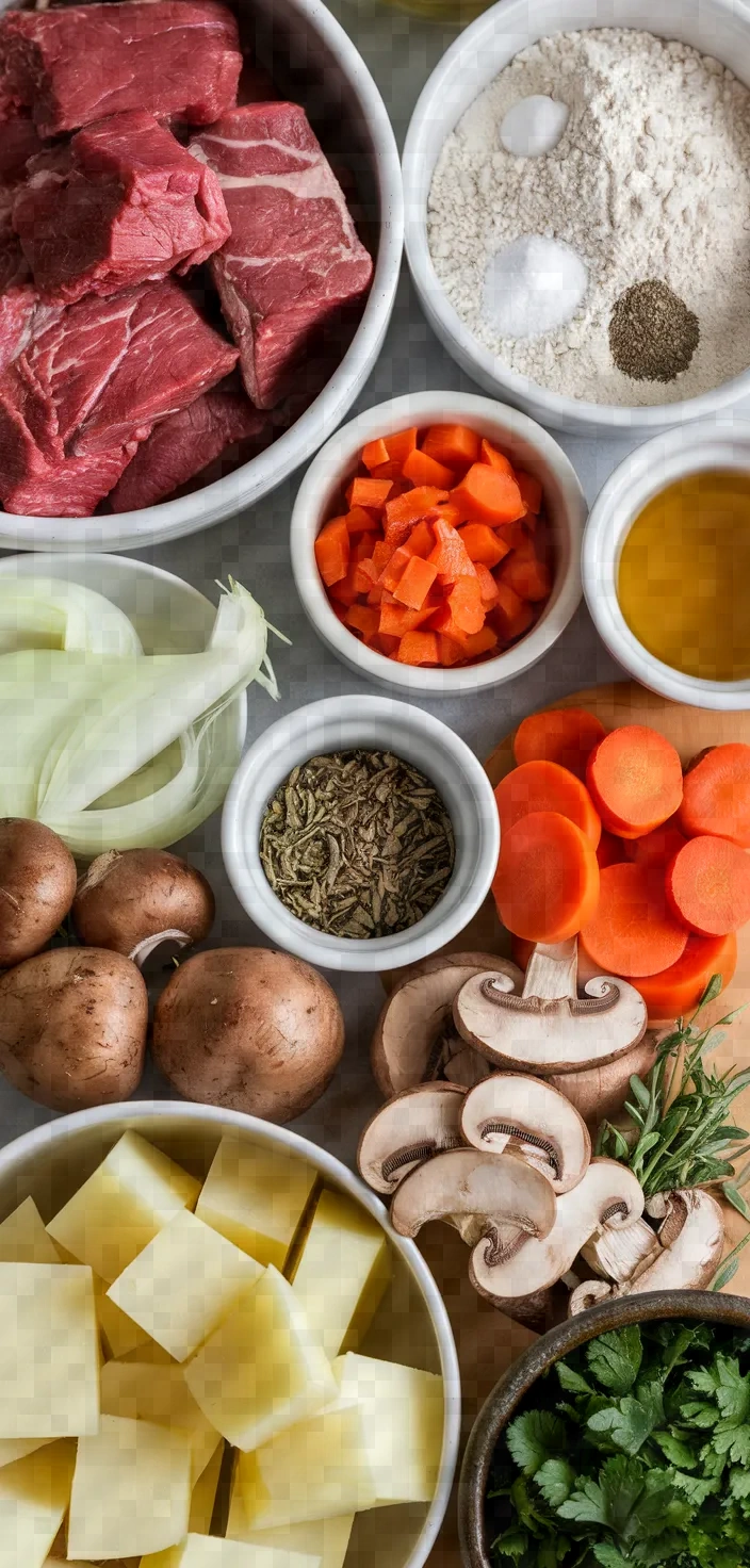 Ingredients photo for Beef Stew Sherry Sauce Recipe