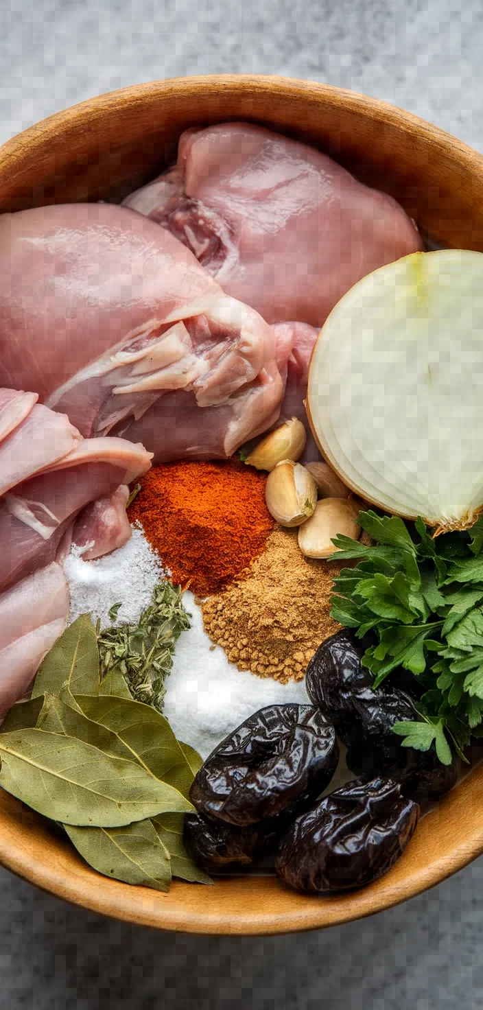 Ingredients photo for Braised Chicken With Prunes Recipe