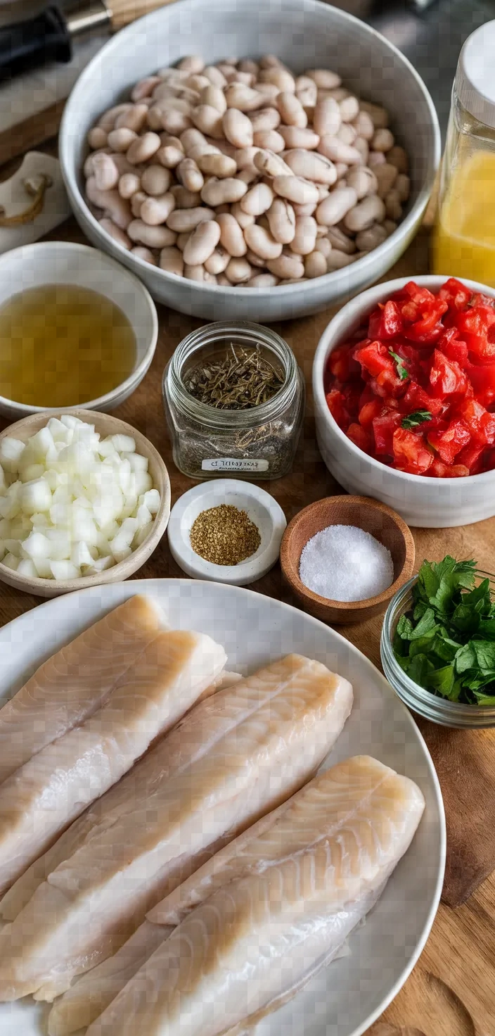 Ingredients photo for Braised Cod With White Beans Recipe