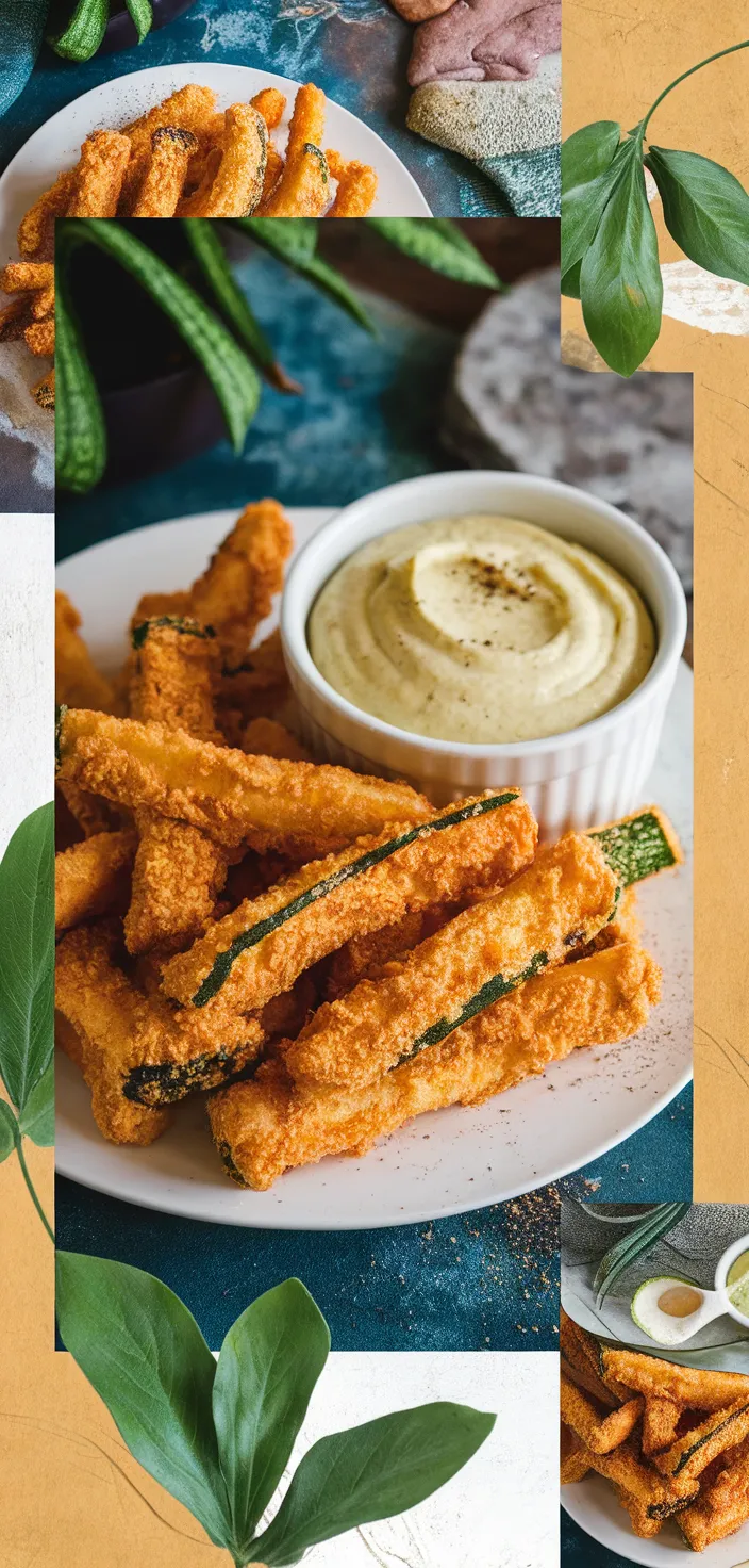 A photo of Beer Battered Zucchini Fries With Saffron Aioli Recipe