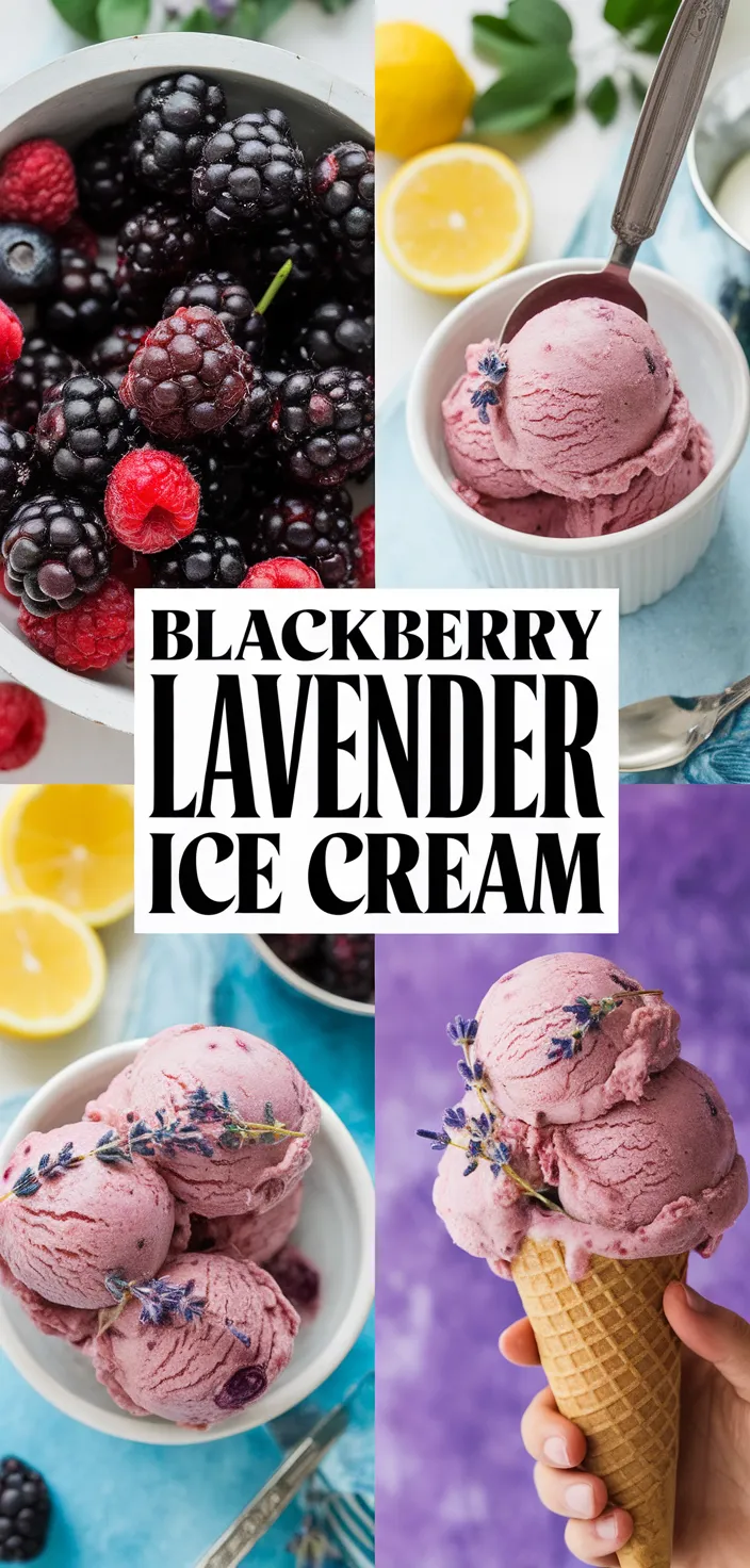 A photo of Blackberry Lavender Ice Cream Recipe