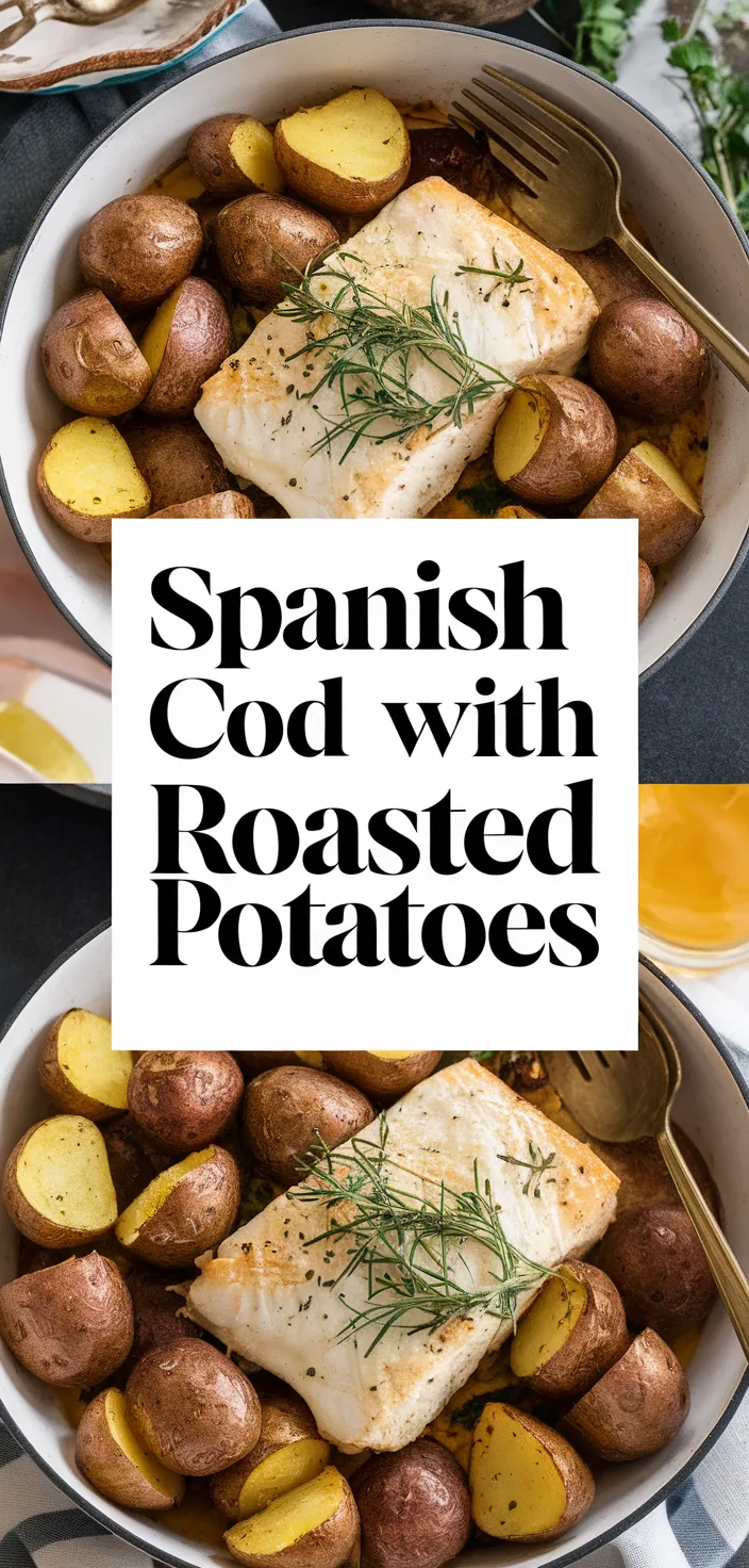 A photo of Garlic Herbed Spanish Cod With Roasted Potatoes Recipe