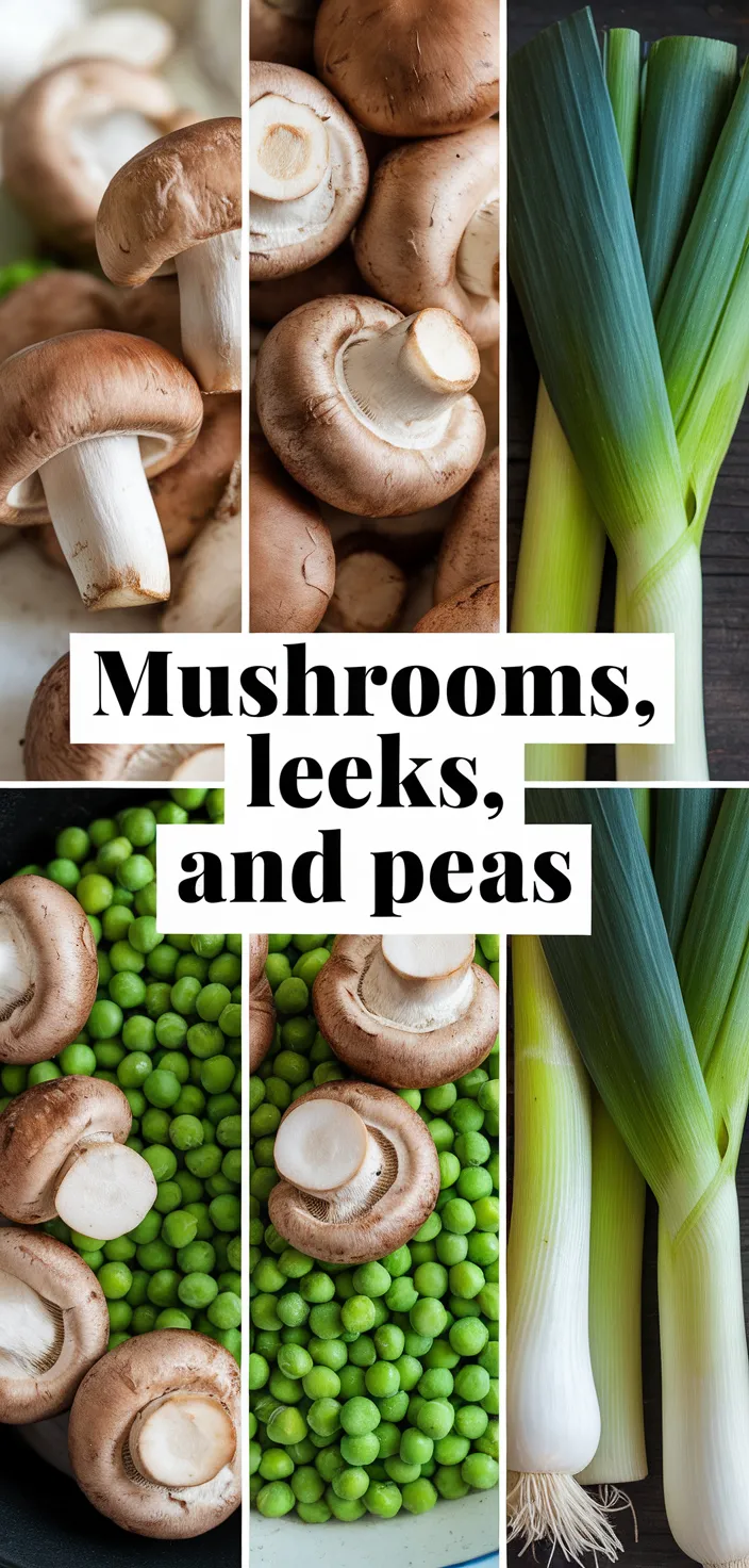 A photo of Mushrooms With Leeks And Peas Recipe