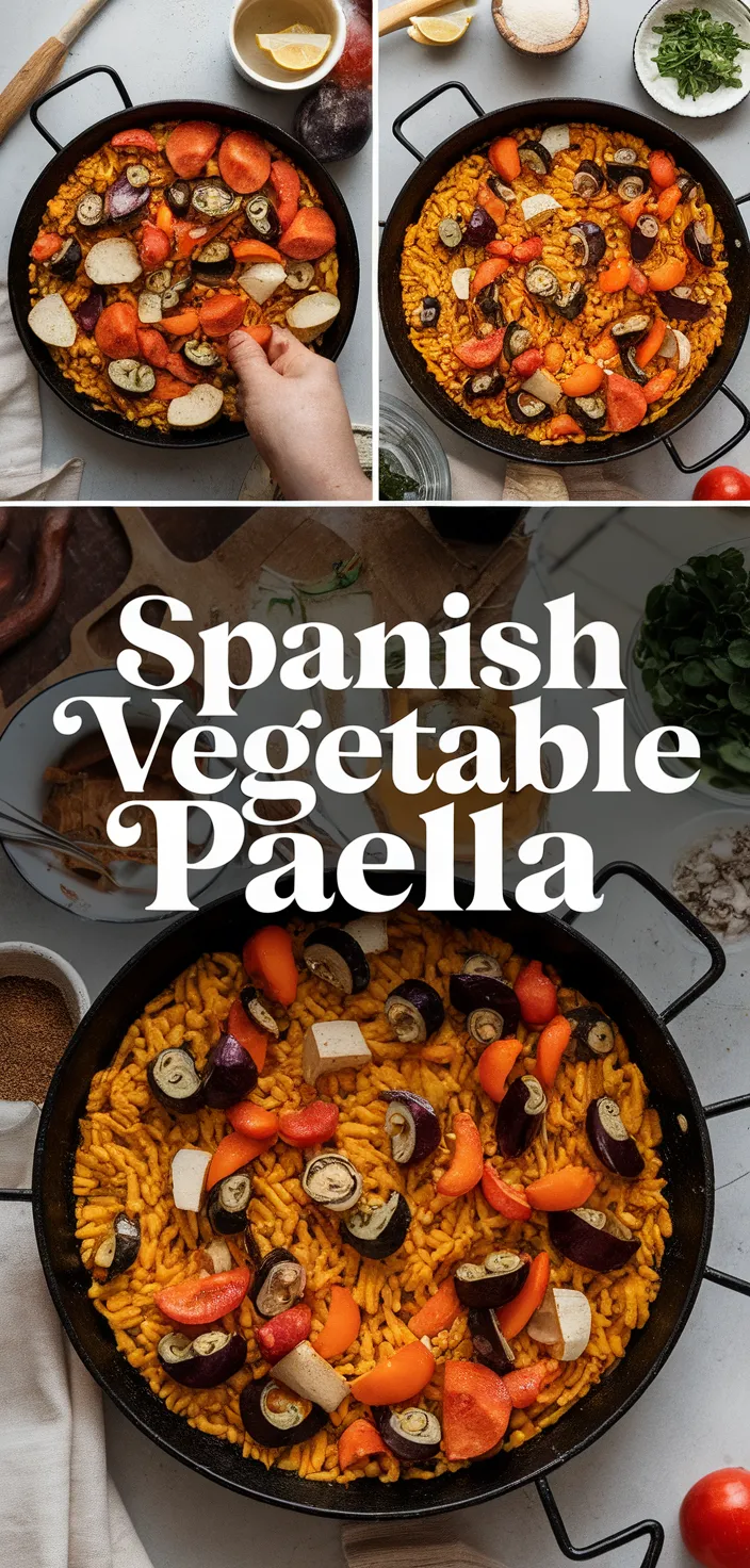 A photo of Spanish Vegetable Paella With Roasted Peppers Asparagus Recipe