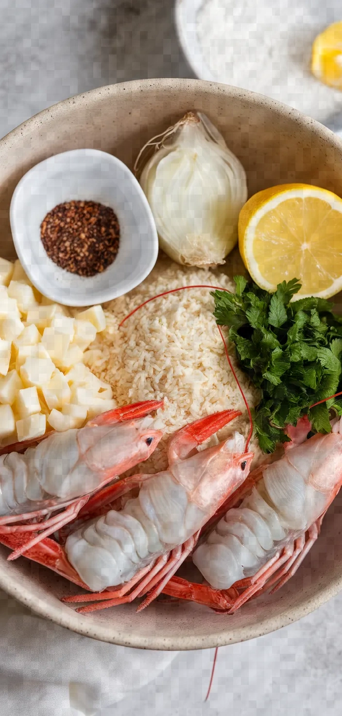 Ingredients photo for Creamy Rice With Langoustines Recipe