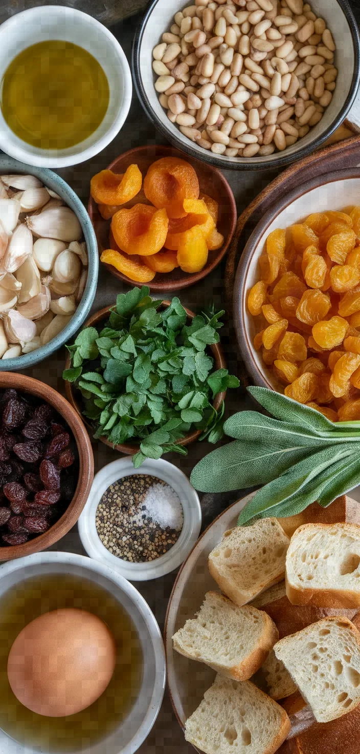 Ingredients photo for Fruit And Pinenut Stuffing Recipe