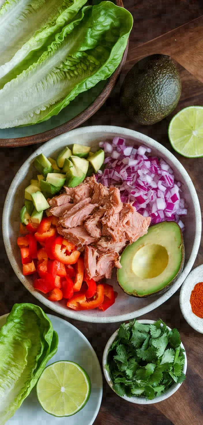 Ingredients photo for Lettuce Wraps With Spanish Tuna And Avocado Recipe