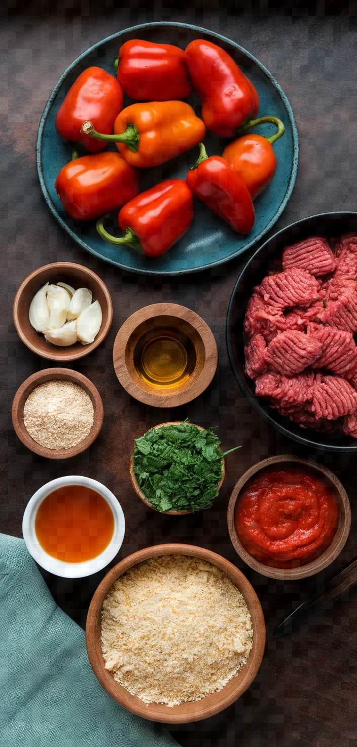 Ingredients photo for Meat Stuffed Piquillo Peppers Recipe