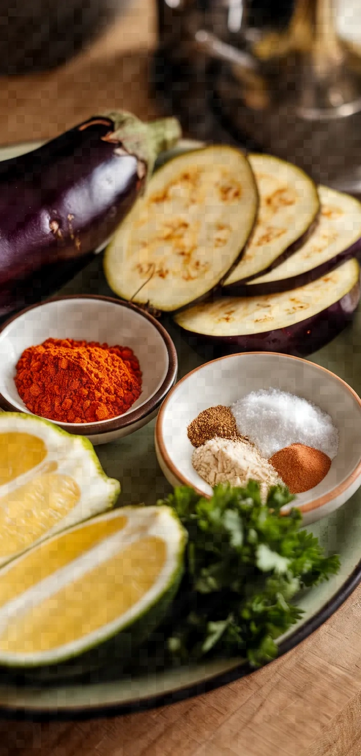 Ingredients photo for Oven Baked Eggplant Pimenton Recipe