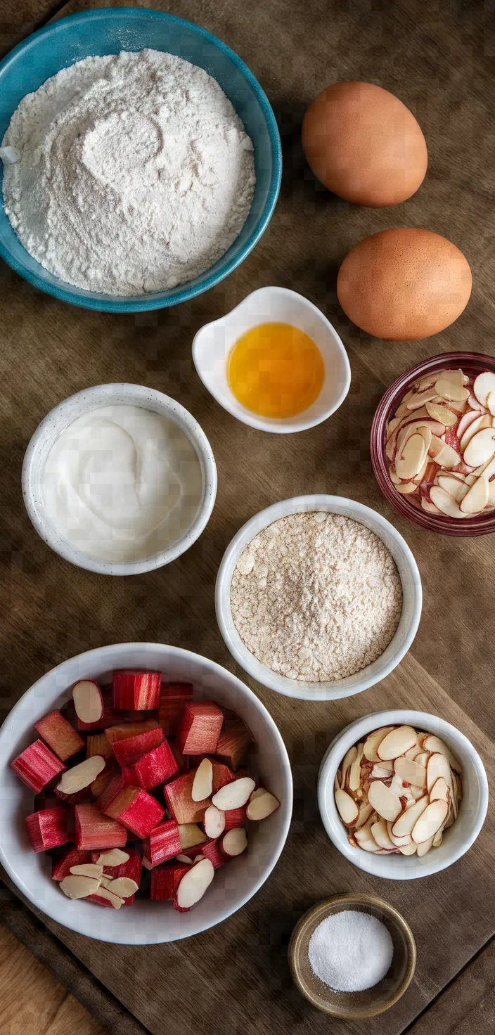 Ingredients photo for Rhubarb Almond Cake Recipe