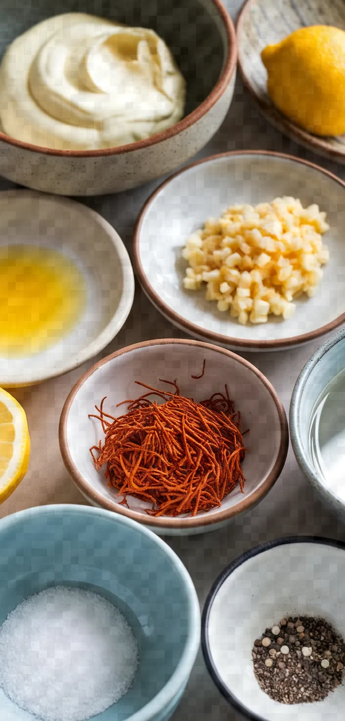 Ingredients photo for Saffron And Garlic Aioli Recipe