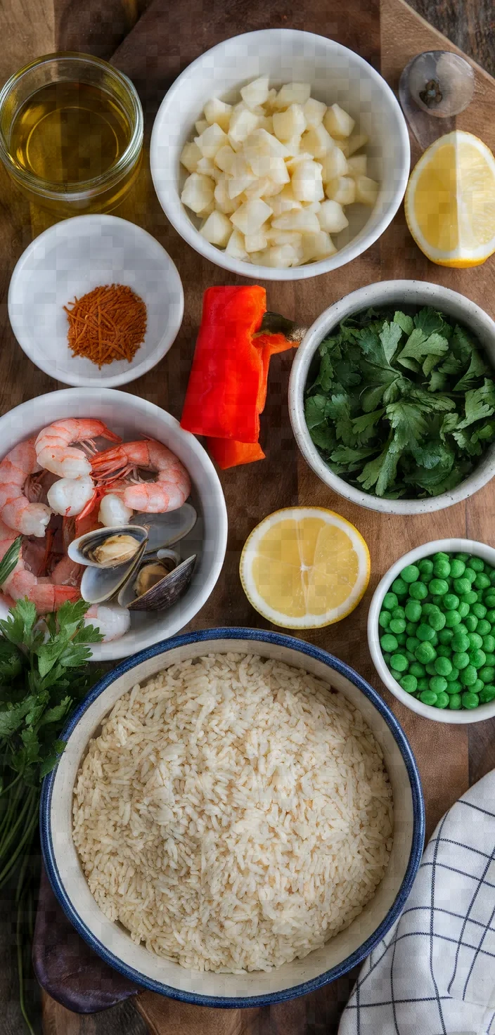 Ingredients photo for Soupy Seafood Rice Recipe