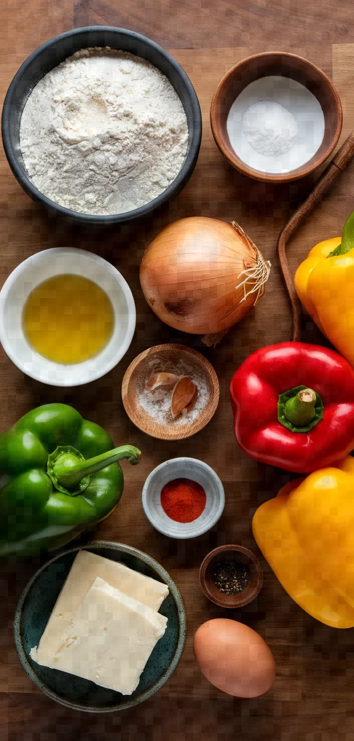 Ingredients photo for Spanish Empanadas With Roasted Peppers Goat Cheese Recipe