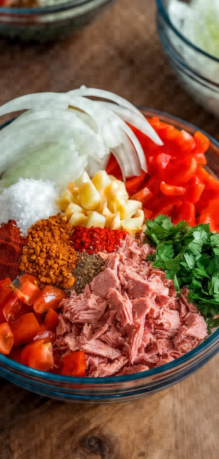 Ingredients photo for Spanish Tuna With Peppers And Onions Recipe