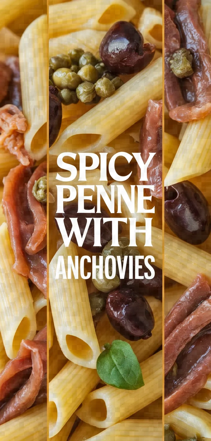 Photo of Spicy Penne Pasta With Anchovies Capers Black Spanish Olives Recipe