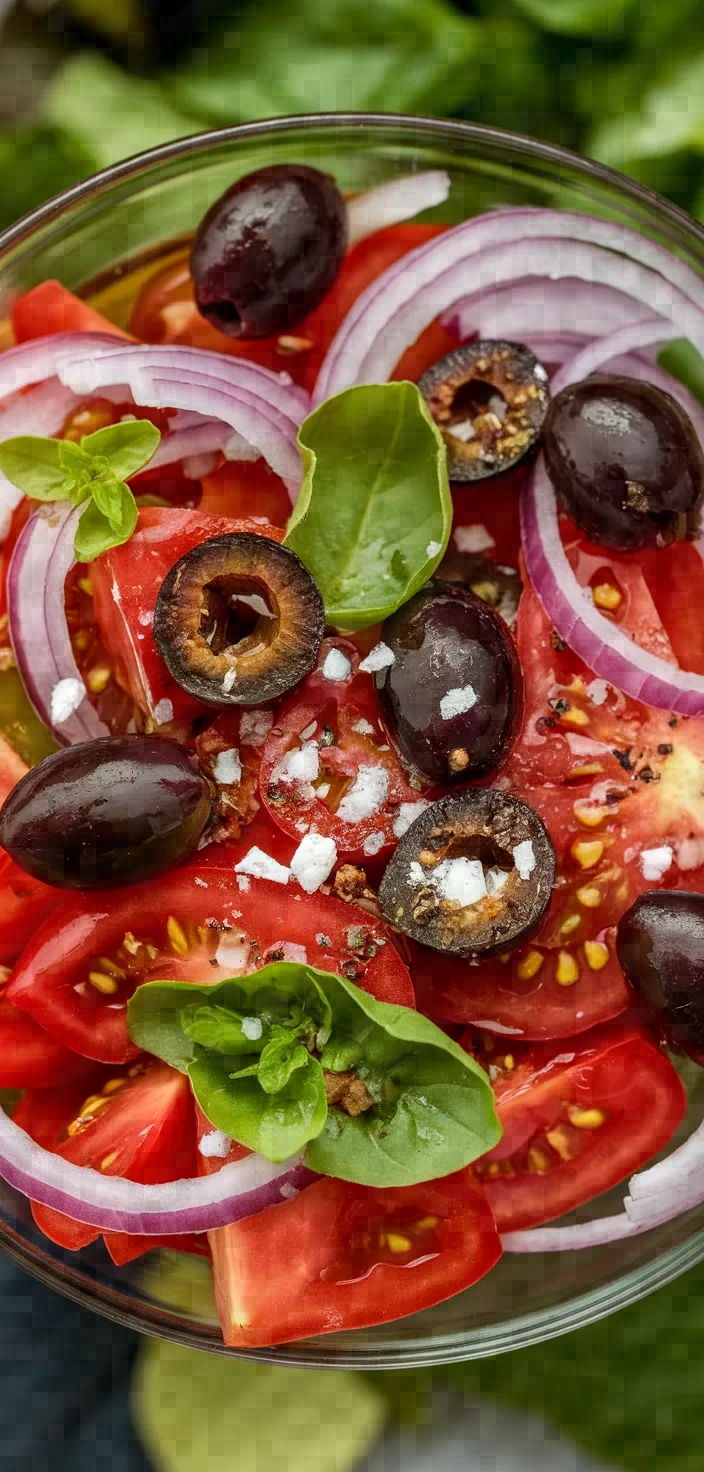 Ingredients photo for Tomato Onion Salad With Olives Recipe