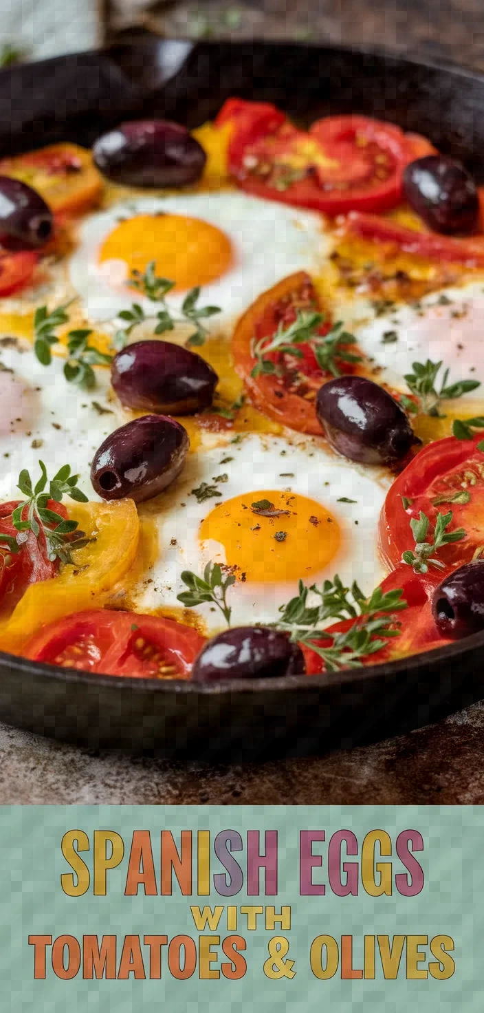 Baked Spanish Eggs With Tomatoes Olives Recipe