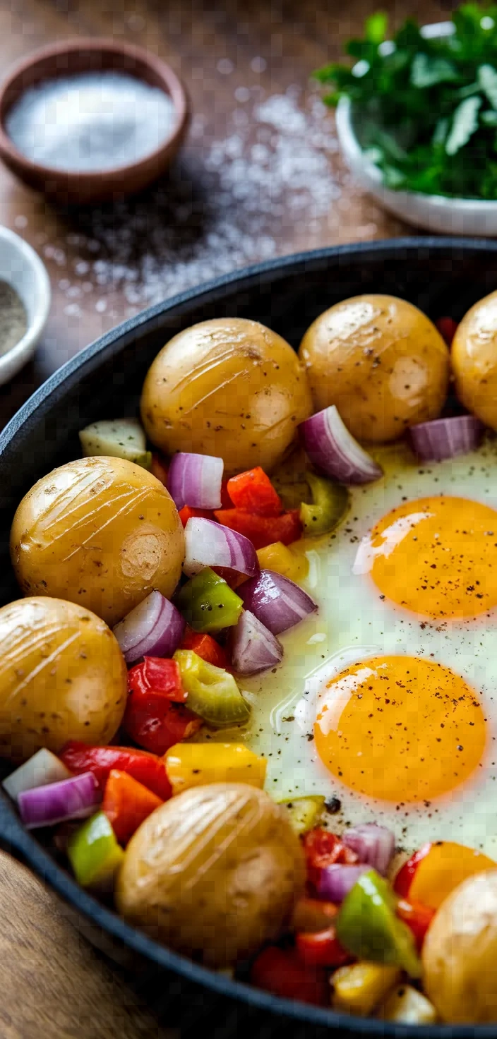 Ingredients photo for Breakfast Skillet With Roasted Potatoes And Eggs Recipe