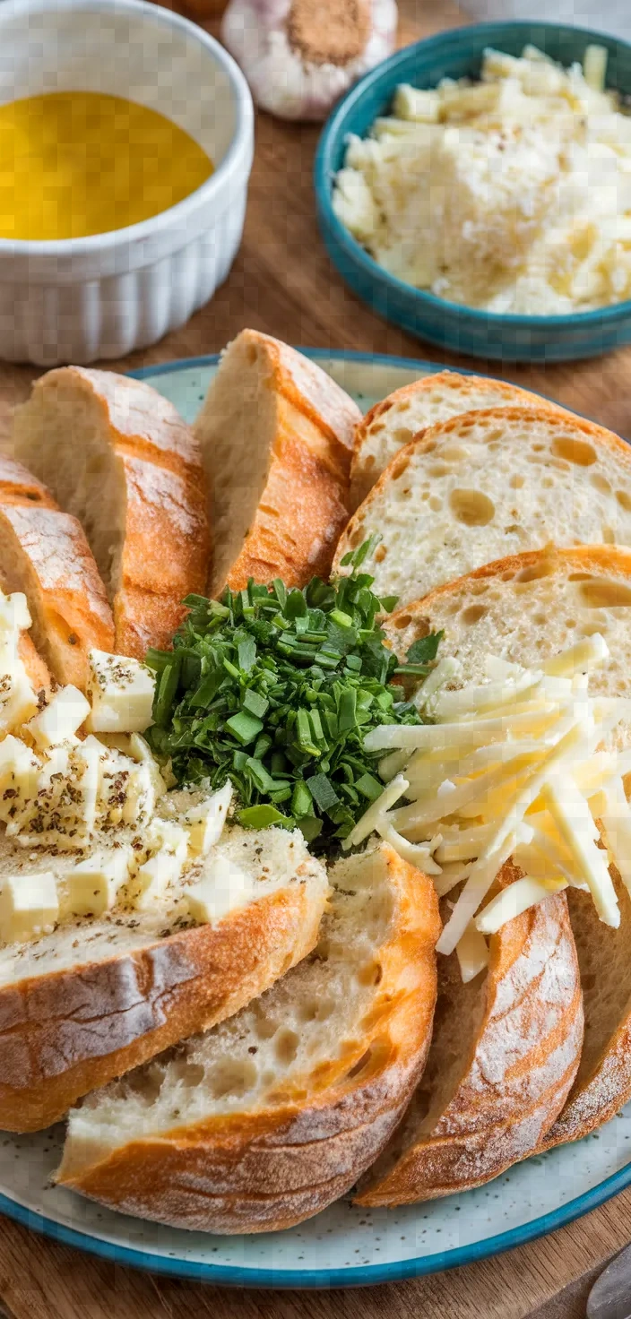 Ingredients photo for Cheesy Garlic Pull Apart Bread Recipe