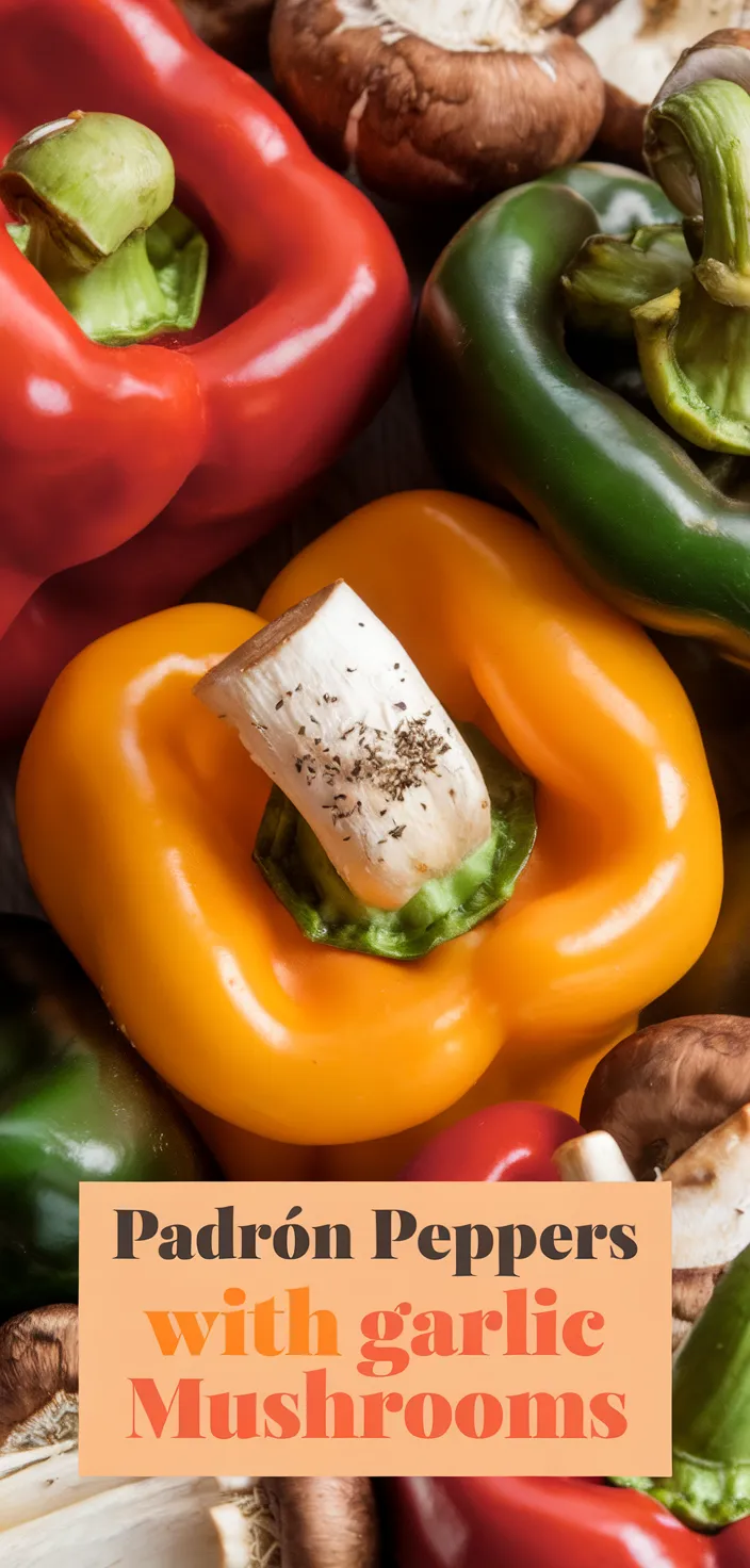 A photo of Garlic Mushrooms With Spanish Padron Peppers Recipe