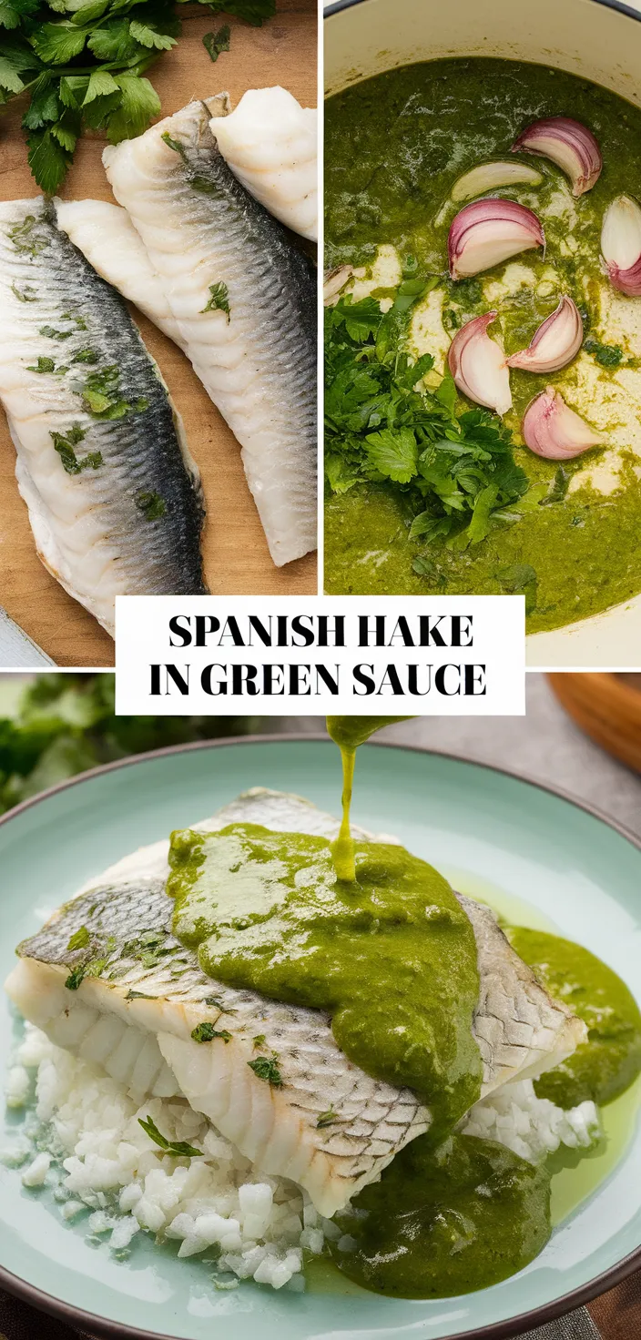 A photo of Spanish Hake In Green Sauce Merluza En Salsa Verde Recipe