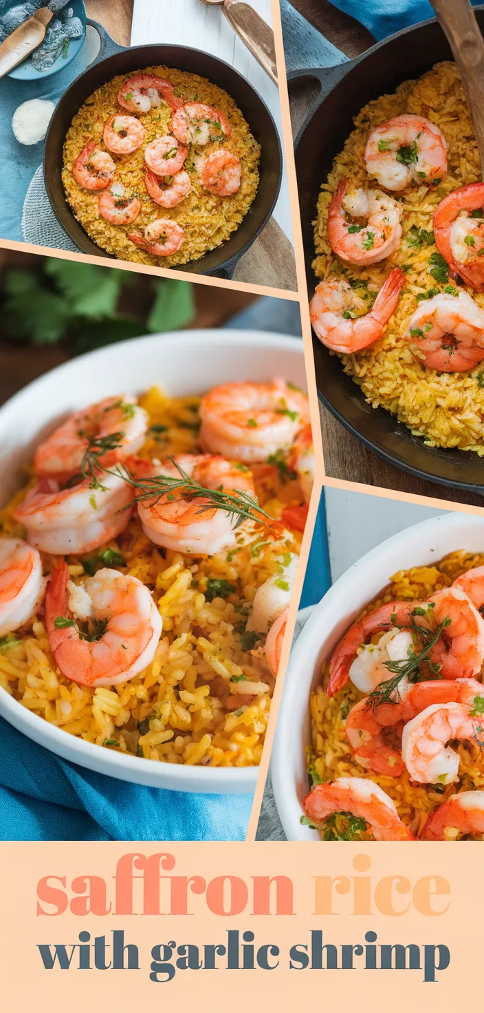 A photo of Spanish Saffron Rice With Garlic Shrimp Recipe