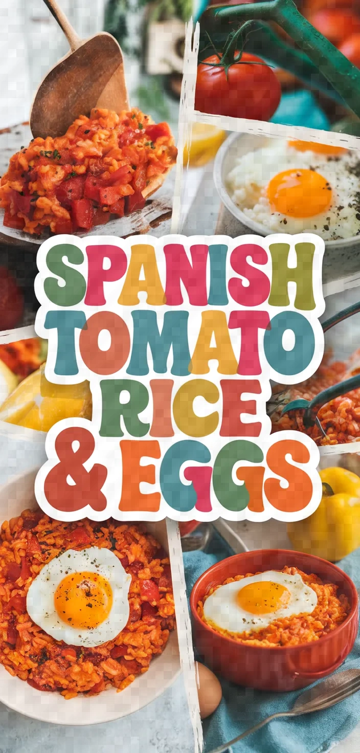 A photo of Spanish Tomato Rice With Poached Eggs Recipe