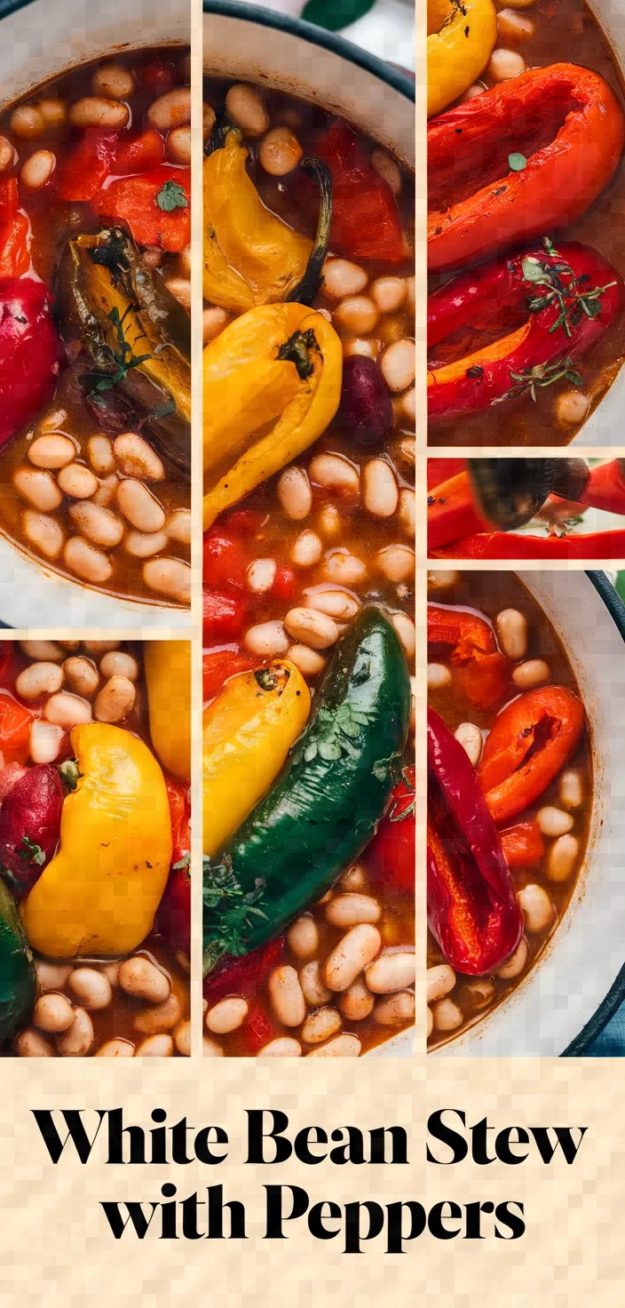 A photo of Spanish White Bean Stew With Roasted Peppers Recipe