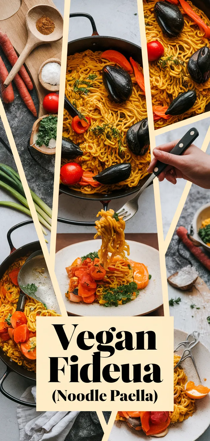 A photo of Vegan Fideua Recipe Spanish Noodle Paella