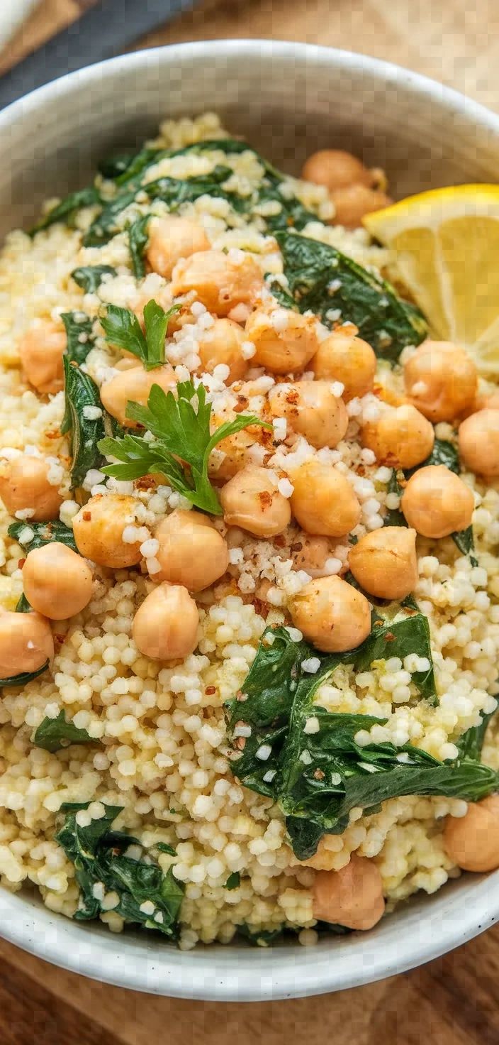 Ingredients photo for Couscous With Spanish Spinach Chickpeas Recipe
