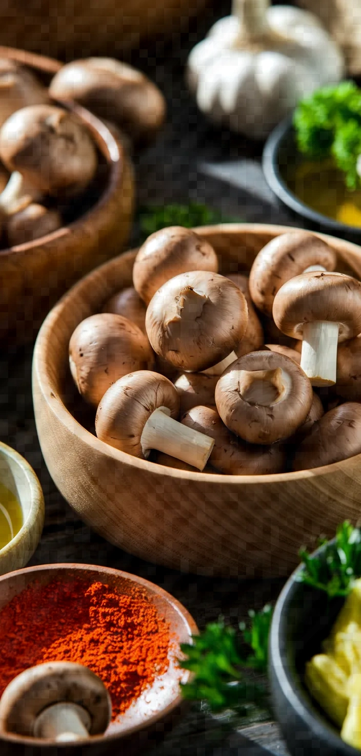 Ingredients photo for Sauteed Spanish Mushrooms With Garlic And Paprika Recipe