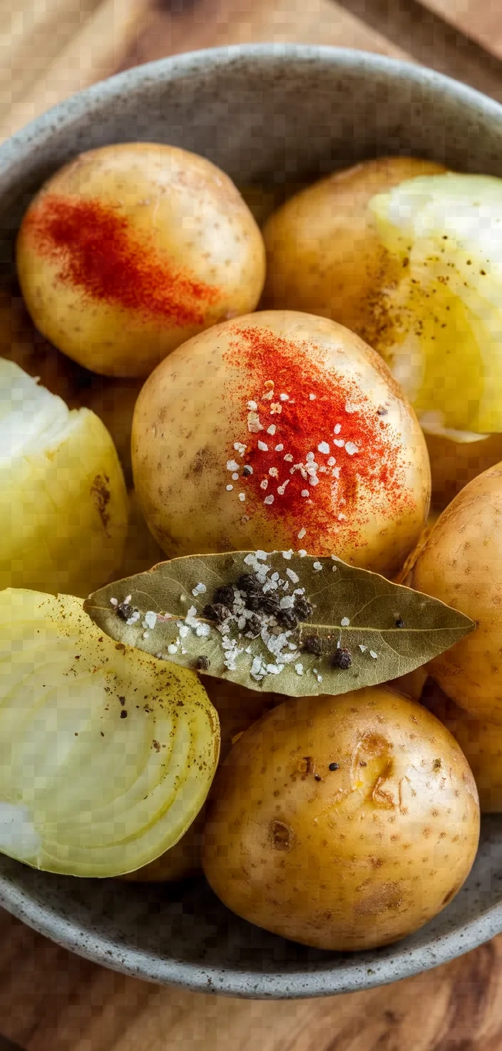 Ingredients photo for Spanish Boiled Potatoes With Onions Paprika Recipe