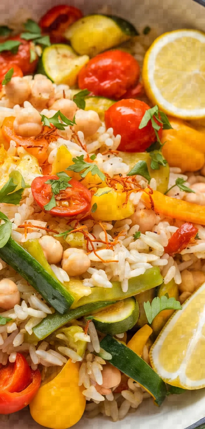 Ingredients photo for Summer Vegetable Paella Using Seasonal Produce Recipe