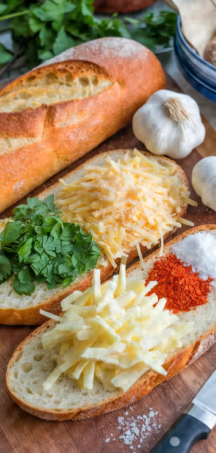 Ingredients photo for 10 Minute Cheesy Garlic Bread Recipe