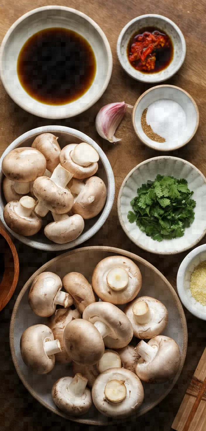 Ingredients photo for Chili Garlic Mushrooms Recipe
