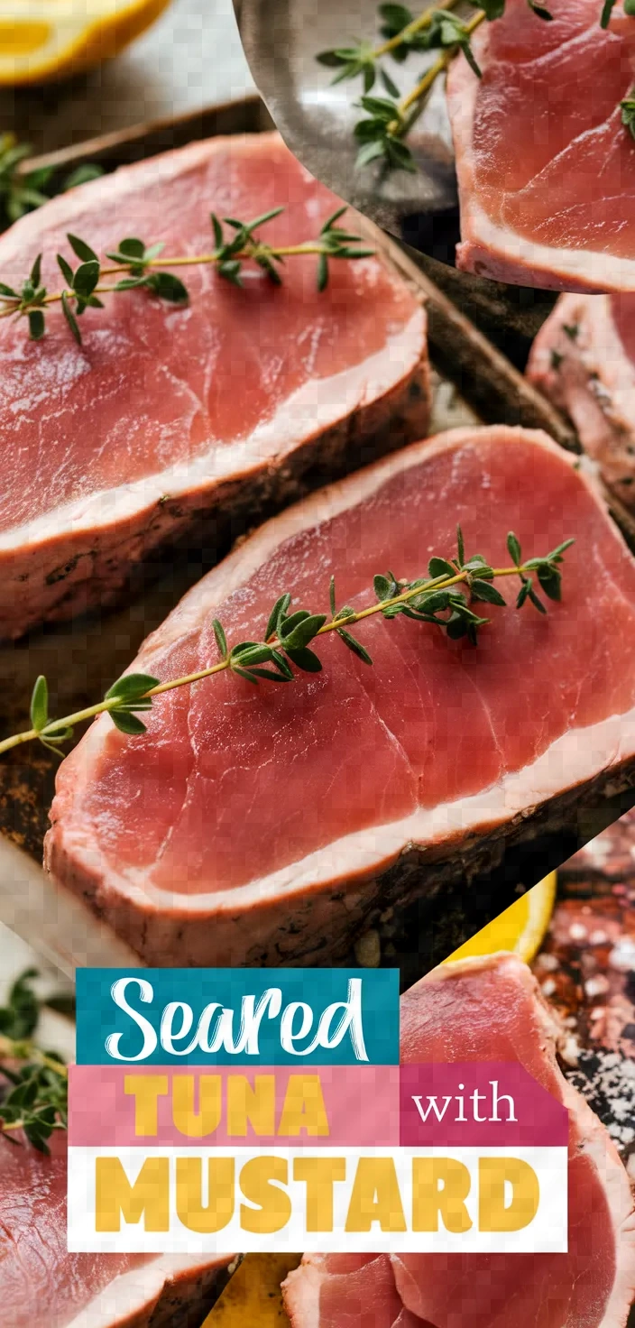 A photo of Seared Tuna Steaks With Mustard Thyme Recipe
