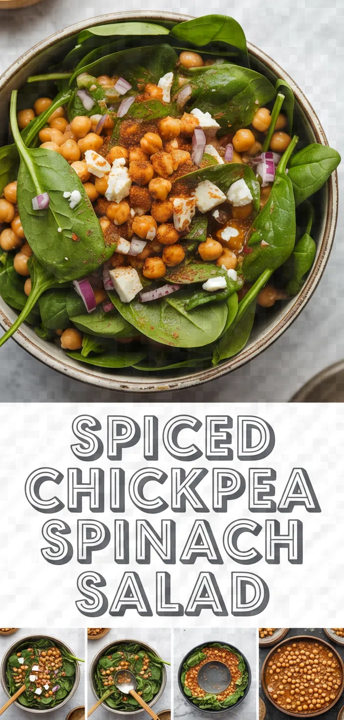 A photo of Spinach Salad With Spiced Chickpeas Recipe