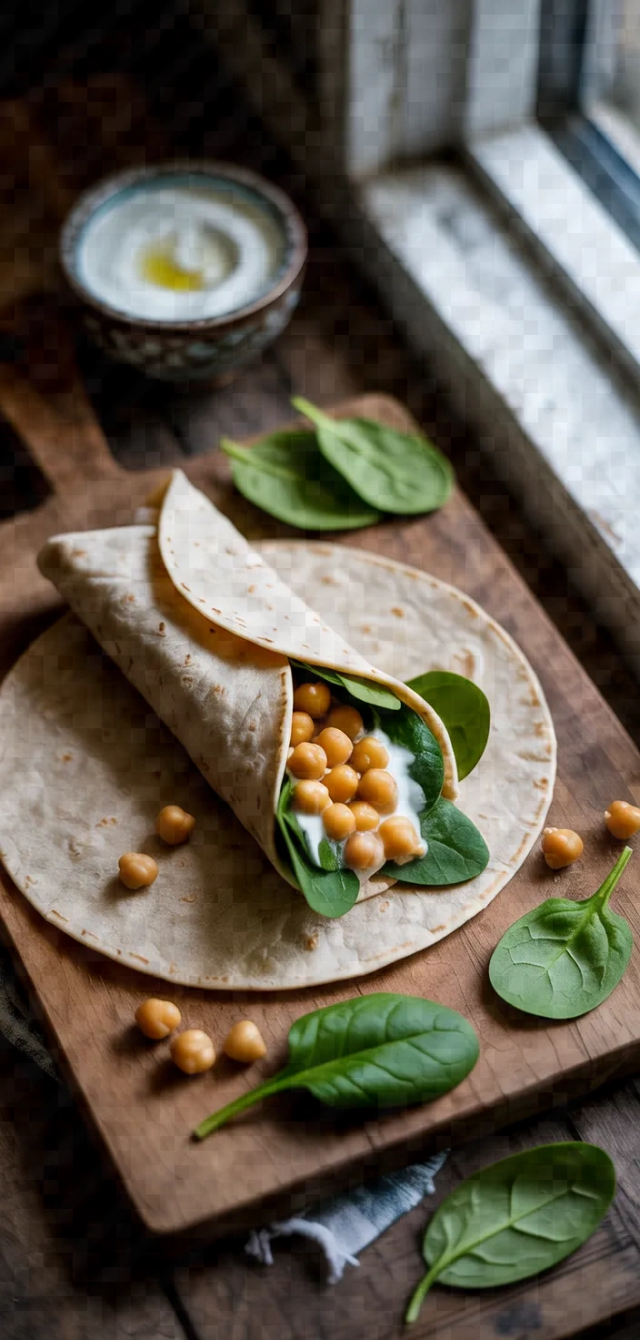 Creamy Chickpea Spinach Wraps Recipe