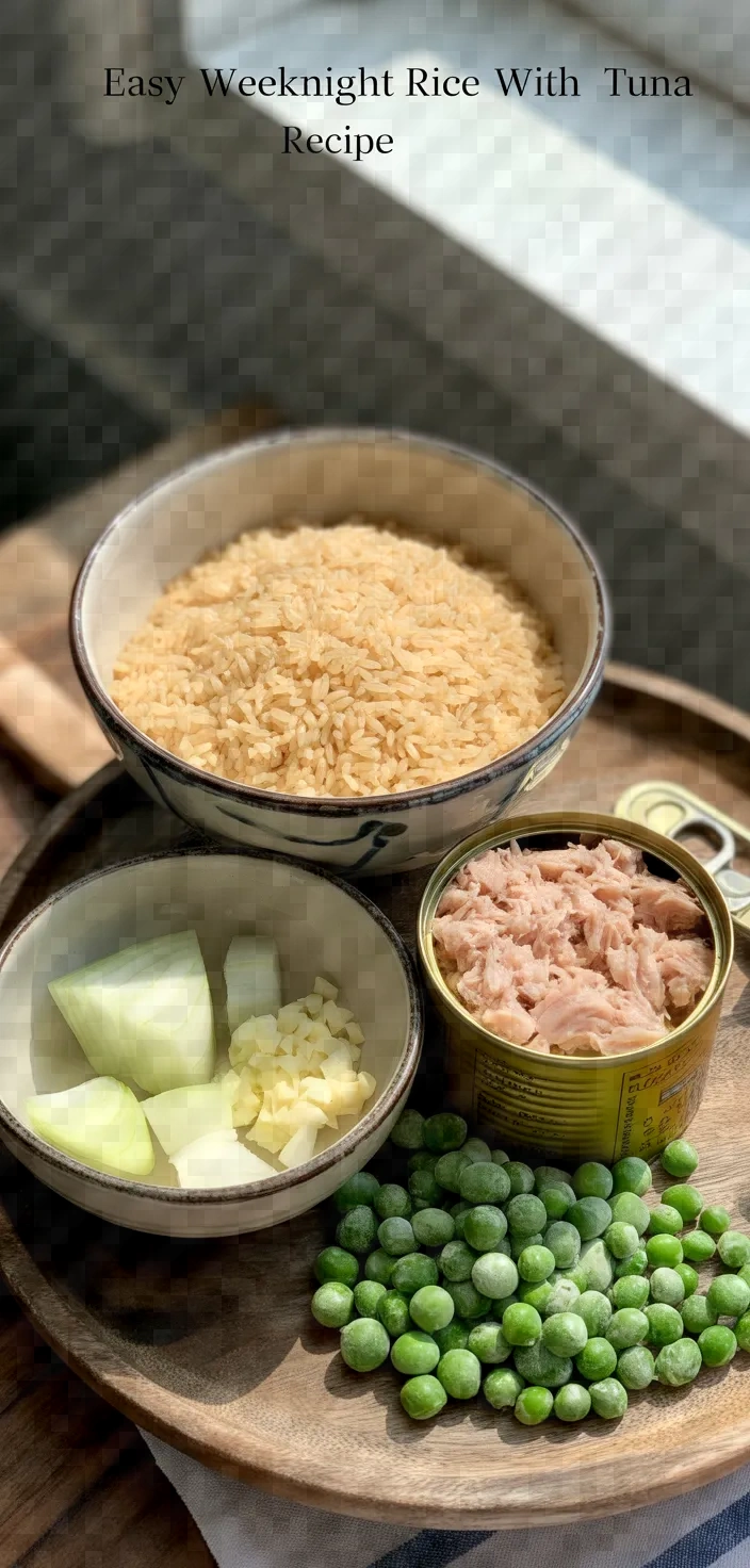 Ingredients photo for Easy Weeknight Rice With Tuna Recipe