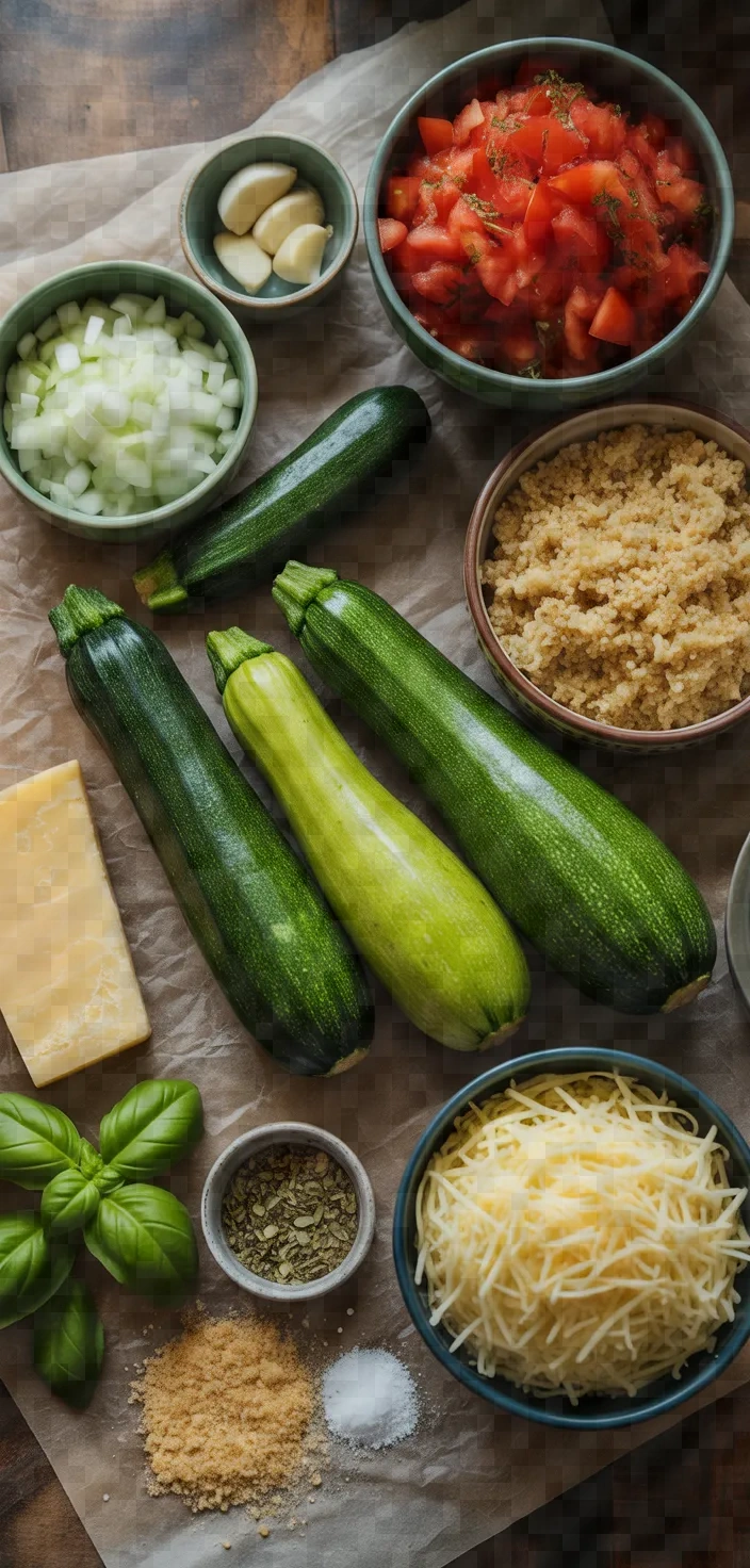 Ingredients photo for How To Make Delicious Stuffed Zucchini Recipe