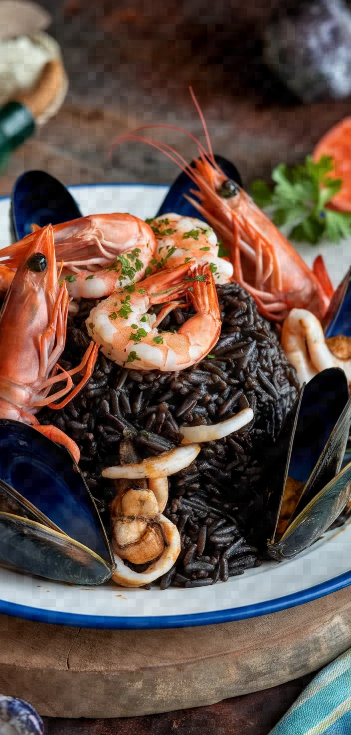 Seafood Rice From Spain Arros Negre Recipe