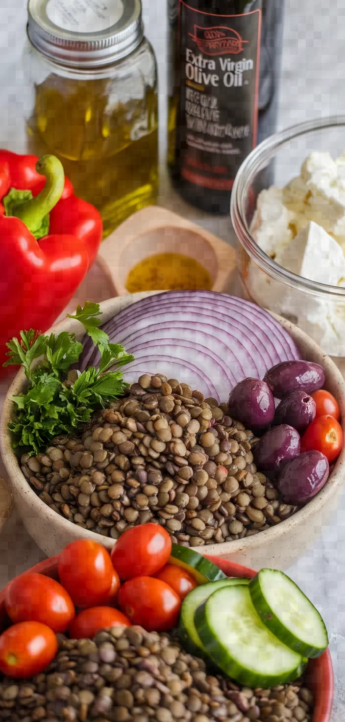 Ingredients photo for Spanish Lentil Salad Recipe