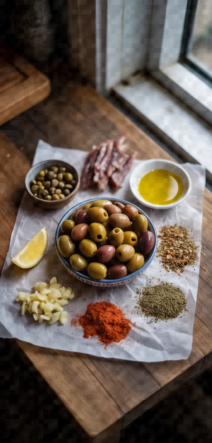 Ingredients photo for 5 Minute Spanish Olive Tapenade Recipe