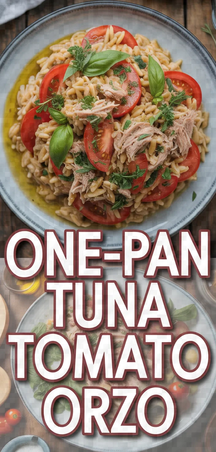 A photo of One Pan Orzo With Tuna Tomatoes Recipe