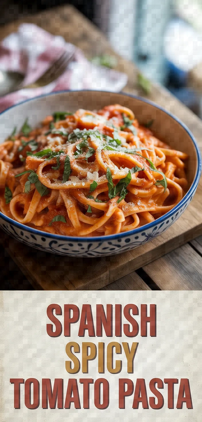 A photo of Spanish Style Spicy Tomato Pasta Recipe